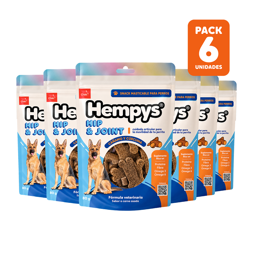 Pack 6 Hempys Hip & Joint - Doypack 80 gr