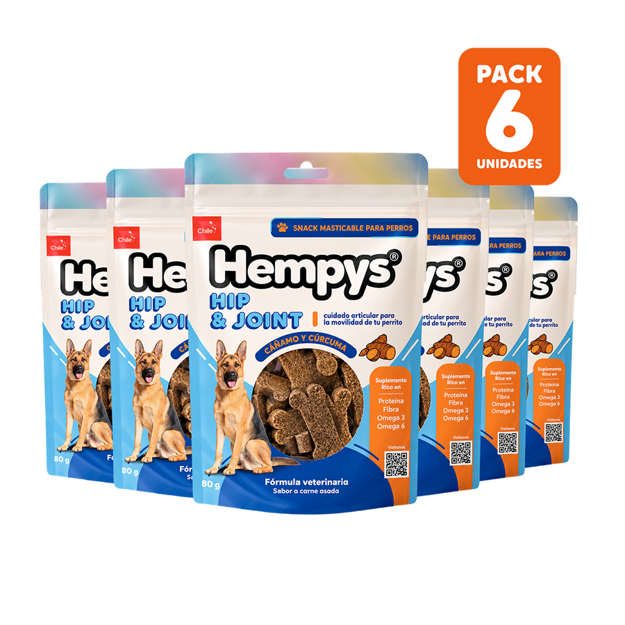 Pack 6 Hempys Hip & Joint - Doypack 80 gr