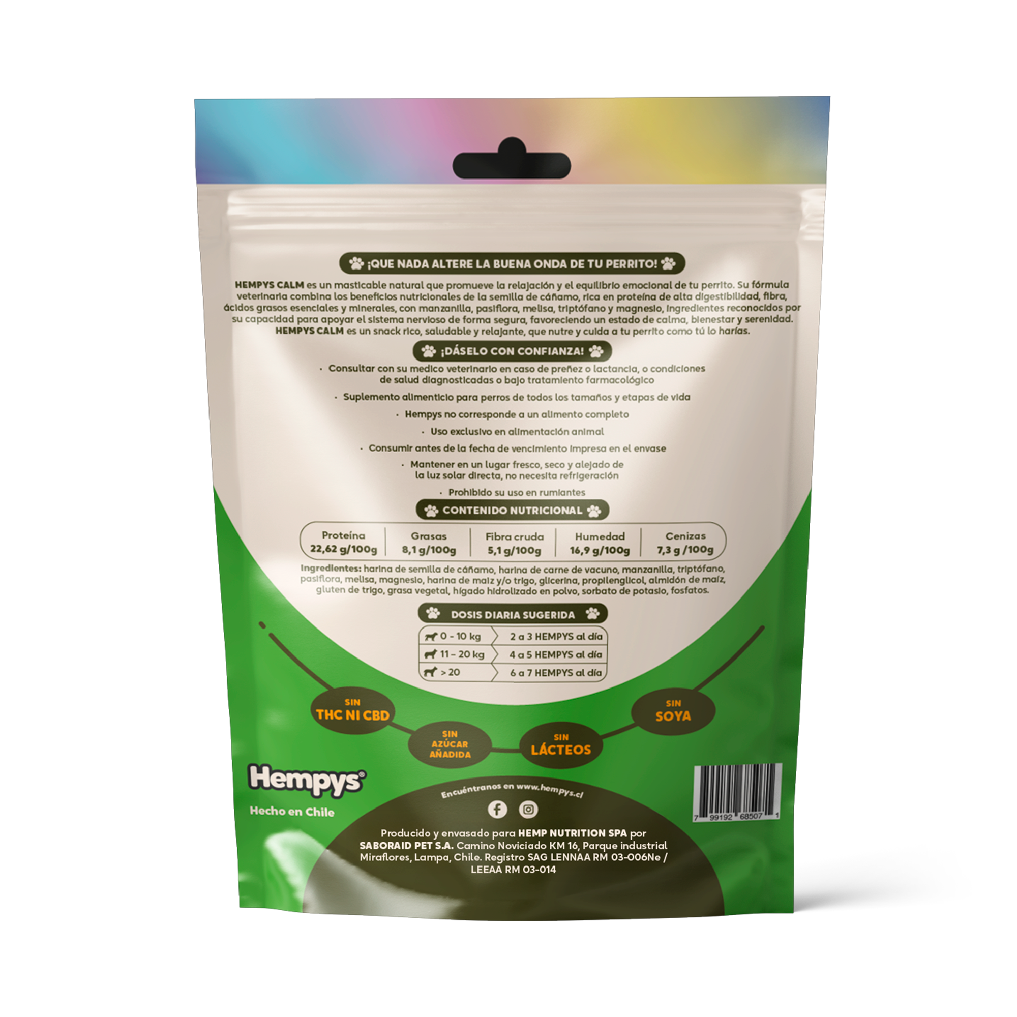 Pack 3 Hempys Calm - Doypack 80 gr.