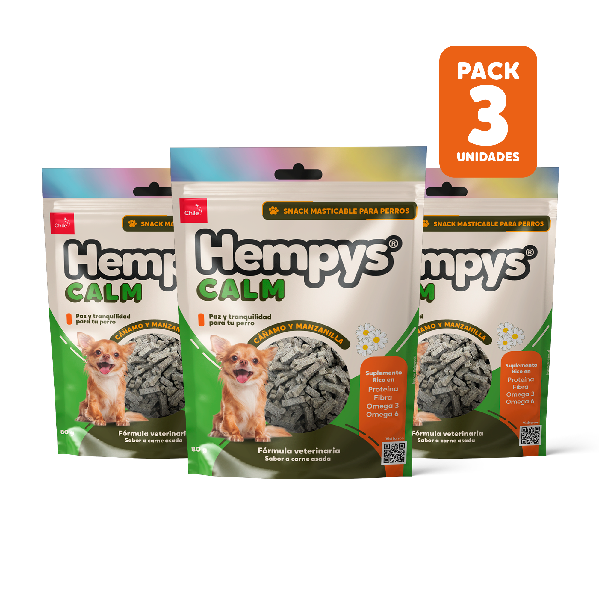 Pack 3 Hempys Calm - Doypack 80 gr.