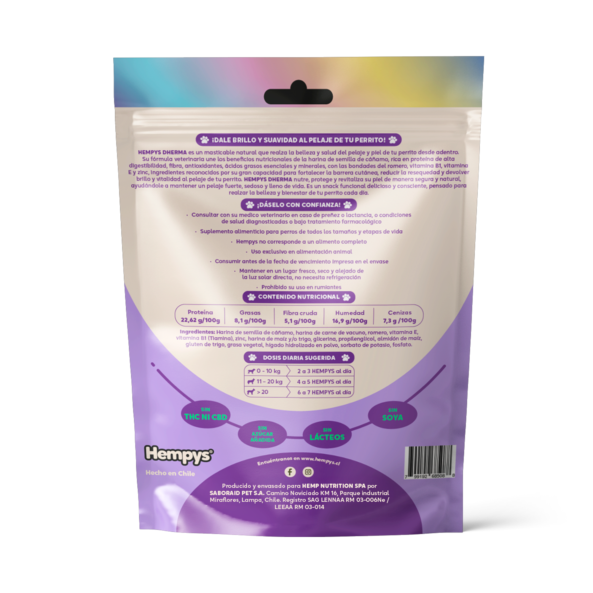 Pack 3 Hempys Dherma - Doypack 80 gr.