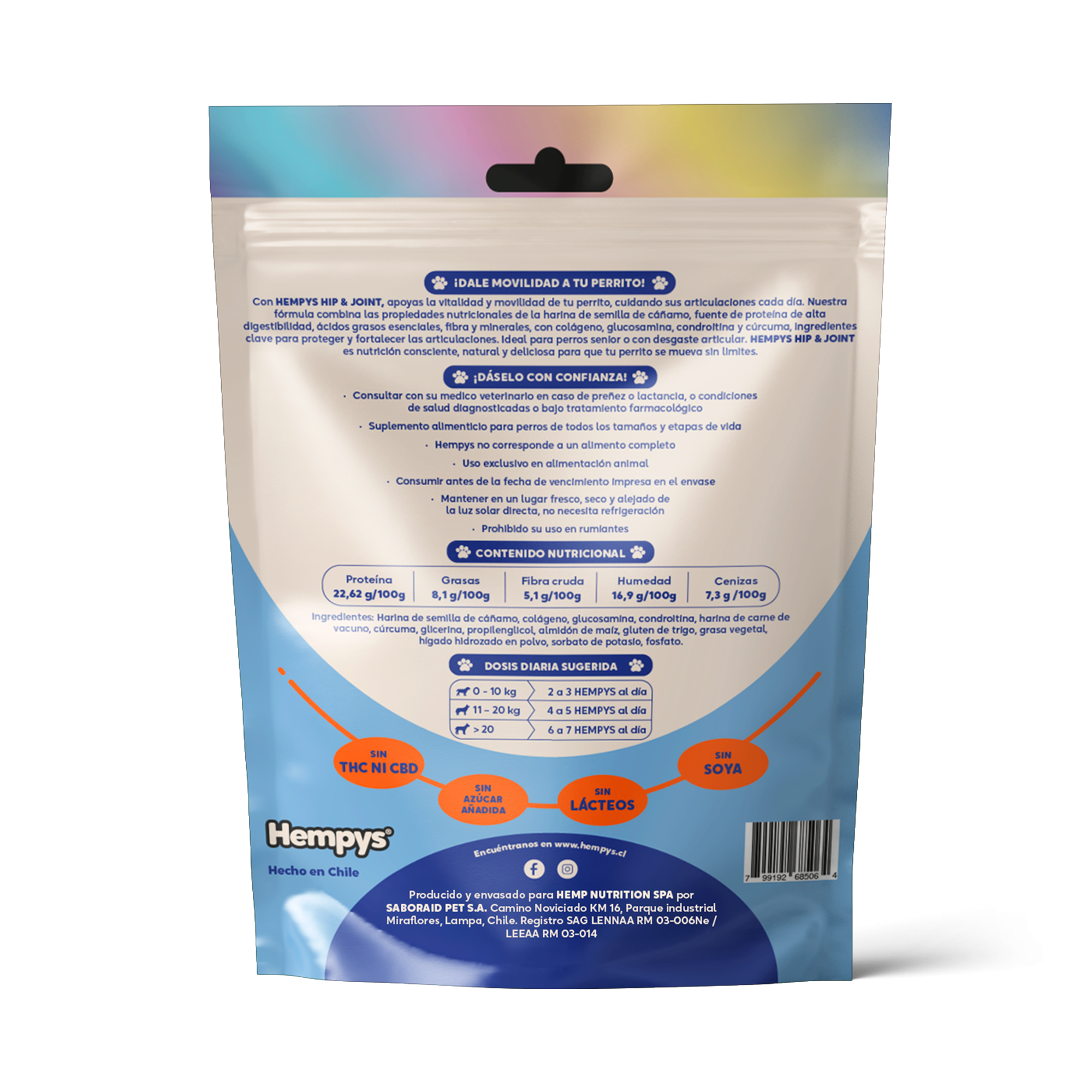 Pack 3 Hempys Hip & Joint - Doypack 80 gr.