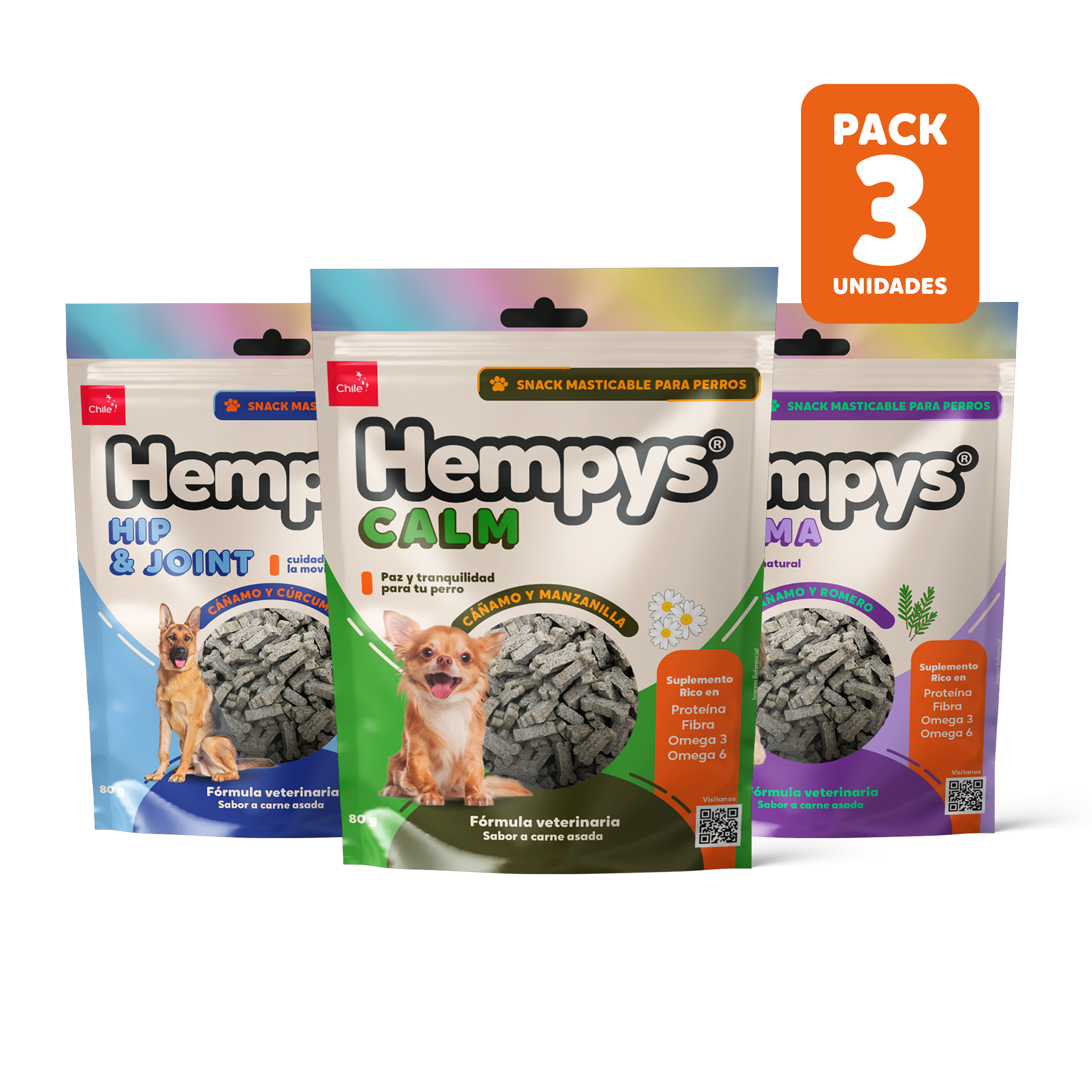 Pack 3 Hempys Variedades - Doypack 80 gr.