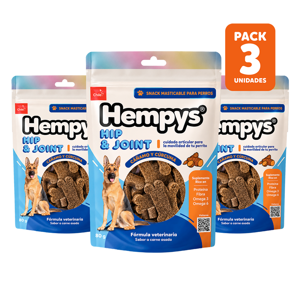 Pack 3 Hempys Hip & Joint - Doypack 80 gr.