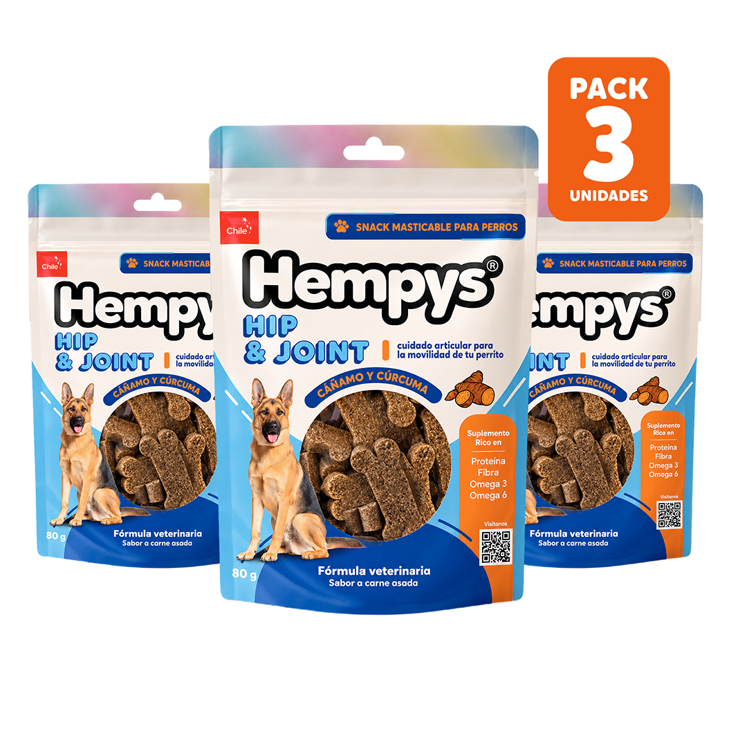 Pack 3 Hempys Hip & Joint - Doypack 80 gr.